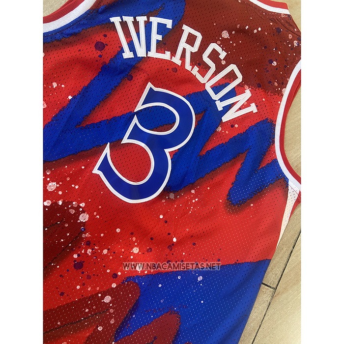 Camiseta Philadelphia 76ers Allen Iverson NO 3 Mitchel & Ness 1997-98 Rojo